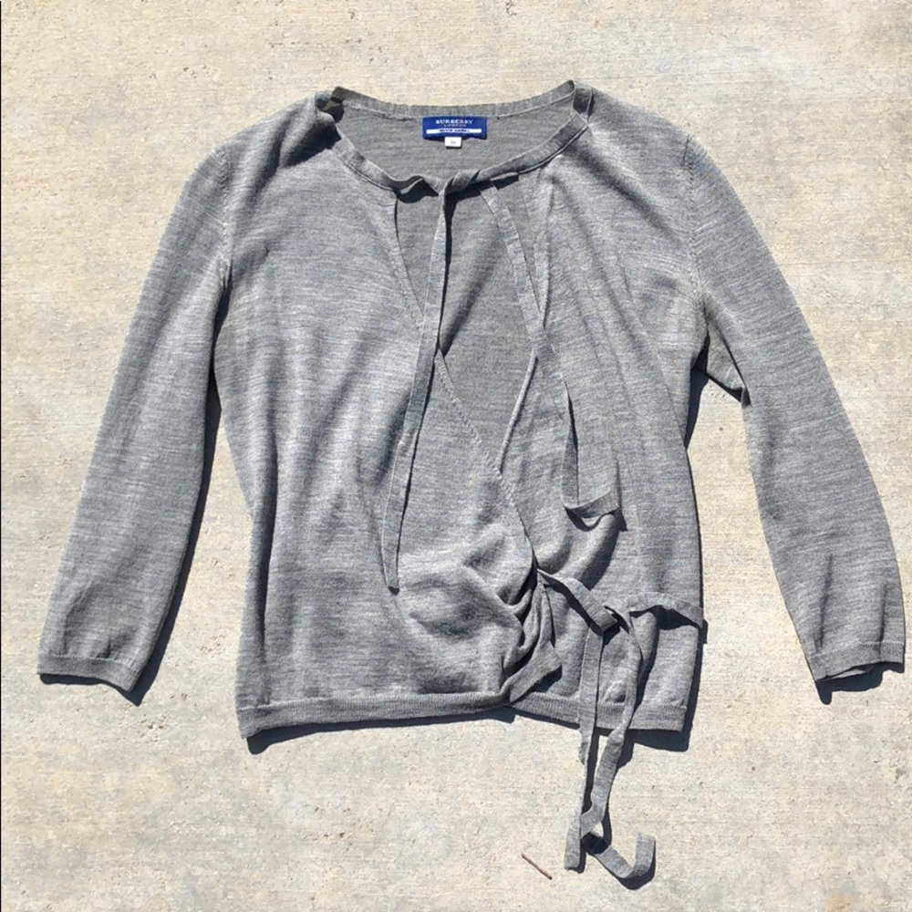 Burberry heather grey wrap sweater size S (38)